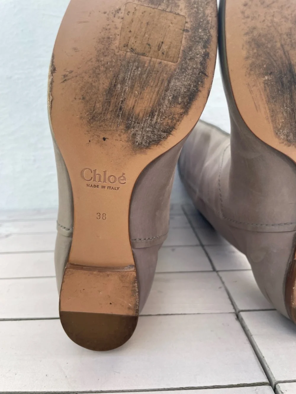 Chloe Gray Over-the-Knee Suede Boots